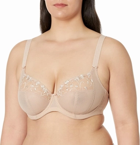 Elomi Women’s Charley Floral Embroidery, Low Plunge, Dd  Bras