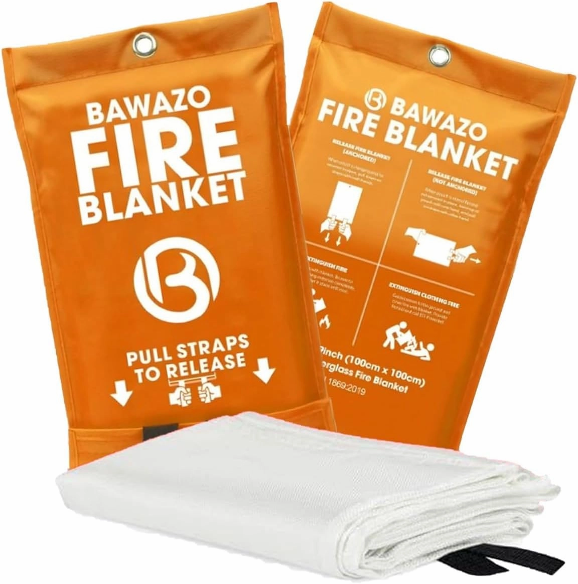 Emergency Blanket - 2 Pack - 40” x 40” Fiberglass Blanket for Kitchen - Safety & Emergency Supplies - Kitchen Extinguisher