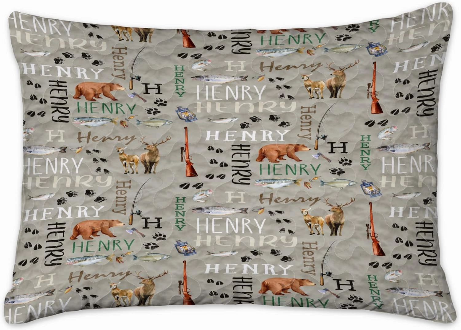 ENCYCOM Personalized Bear Woodland Quilt, Forest Animal Quilt Nursery Best Decorative Unique Quilt Sets for Bed Wall Hanging Picnics Gifts, King/Queen/Twin/Throw