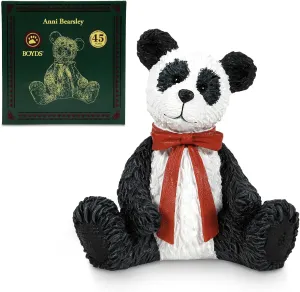 Enesco Boyds Bears 45th Anniversary Anni Bearsley Panda Figurine, Collectible Premium Hand Crafted Hand Painted Stone Resin Teddy Bear Home Decor Statue, Black and White Panda, 4 Inch