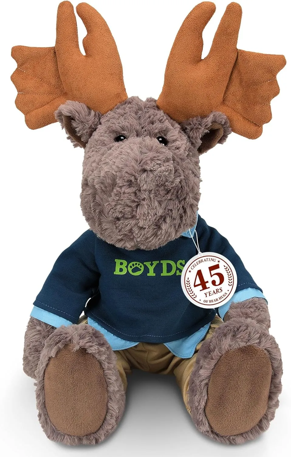 Enesco Boyds Bears 45th Anniversary Marshall Moxley Moose Plush Stuffed Animal, Collectible Premium Soft Teddy Bear Plushie for Ages 1  and Up, Multicolor, 18.5 Inch