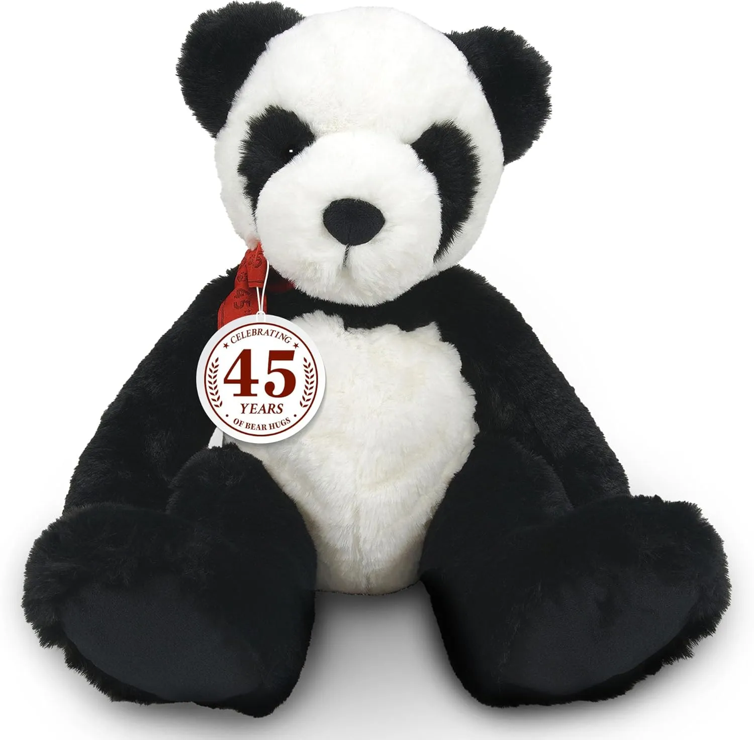 Enesco Boyds Bears 45th Anniversary Panda P. Giggles Plush Panda Teddy Bear Stuffed Animals, Collectible Premium Soft Teddy Bear Plushies for Ages 1  and Up, Black and White, 12 Inch