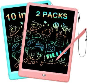 EooCoo Toys for Ages 3-6, Drawing Board 2 Pack, 10 Inch LCD Writing Tablet, Electronic Drawing Tablet, Girl/Boy Birthday Gift, Kids Toys, Drawing Pad Girls Gifts, Kids Travel Essential