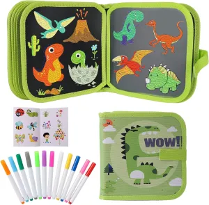 Erasable Graffiti Drawing Book,Reusable Magic Drawing Book for Kids with 12 Watercolor Pens 16 Page Drawings,Erasable Magic Drawing Pad with for Boys and Girls (Type C)