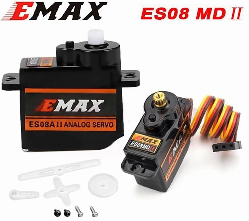 ES08MDII Metal Digital Servo 12g Waterproof Servo with Gears Uesd for EMAX Servos for RC Car Helicopter Boat Airplane Accessories (2 PCS ES08MDII)