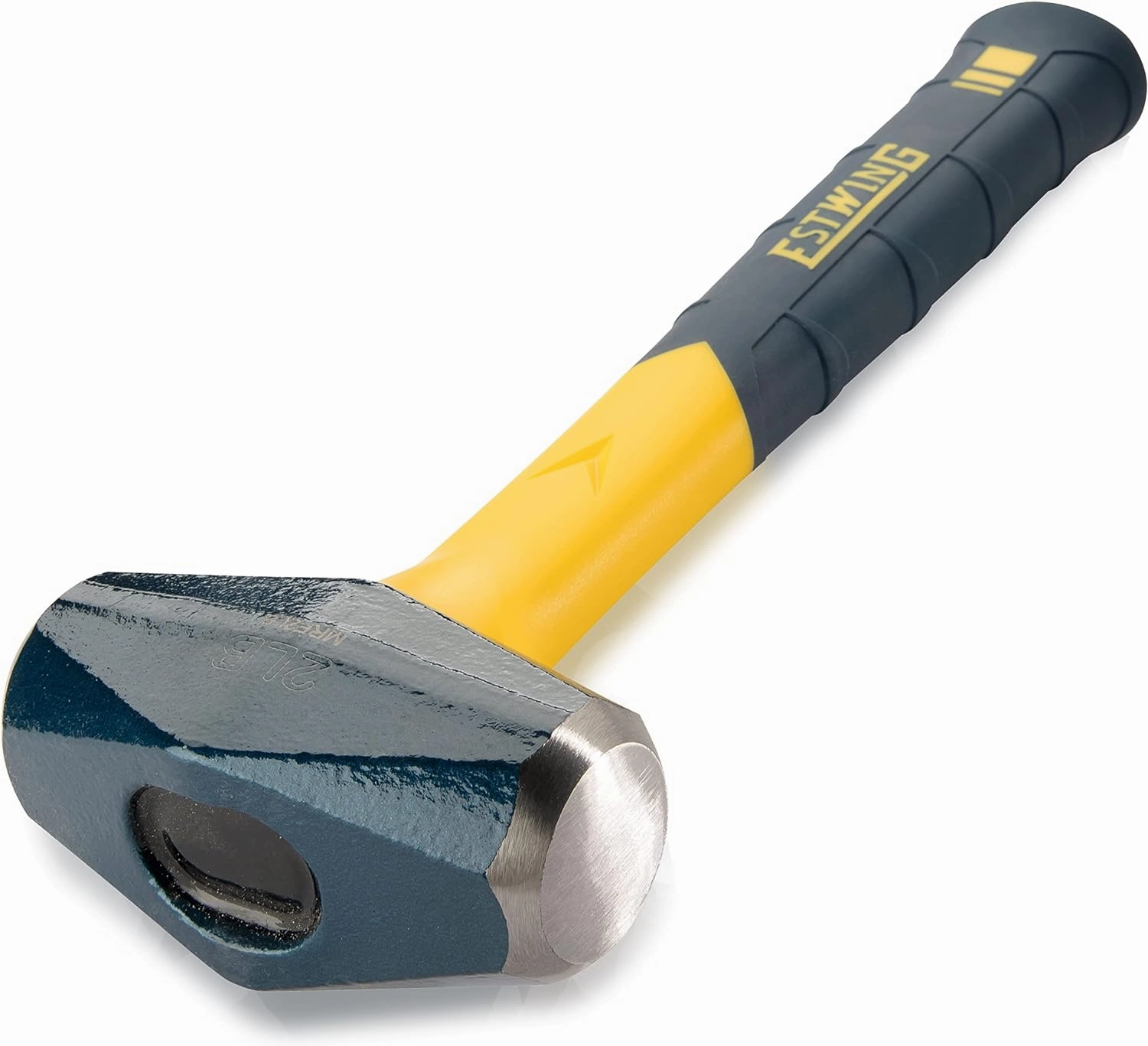 ESTWING Sure Strike Drilling/Crack Hammer - 2-Pound Sledge with Fiberglass Handle & No-Slip Cushion Grip - MRF2LB