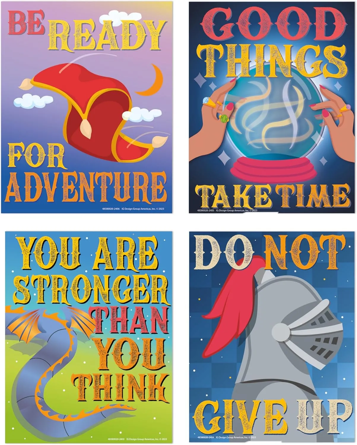 Eureka Once Upon A Dream Mini Classroom Poster Set for Teachers, 11" x 14", 8 Pieces