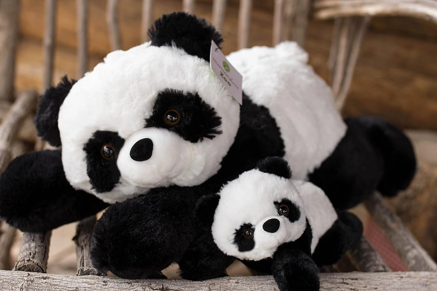 Exceptional Home Mother & Baby Panda Plush Set | Super Soft Panda Stuffed Animal | Cute Plushies for Kids' Bedroom/Playroom | 18-in Stuffed Animals for Girls & Boys