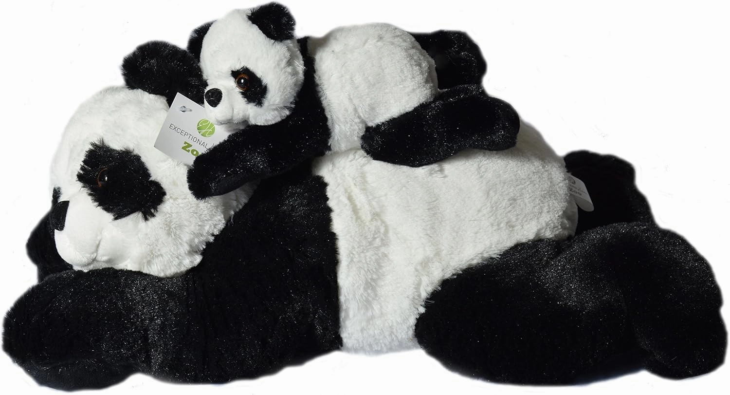 Exceptional Home Mother & Baby Panda Plush Set | Super Soft Panda Stuffed Animal | Cute Plushies for Kids' Bedroom/Playroom | 18-in Stuffed Animals for Girls & Boys