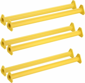 Extra Long 21.5" Steel Monkey Bars for Backyard - Ladder Rungs Hardware Kit - Hexagonal at Both Ends (Set of 6) (Yellow)