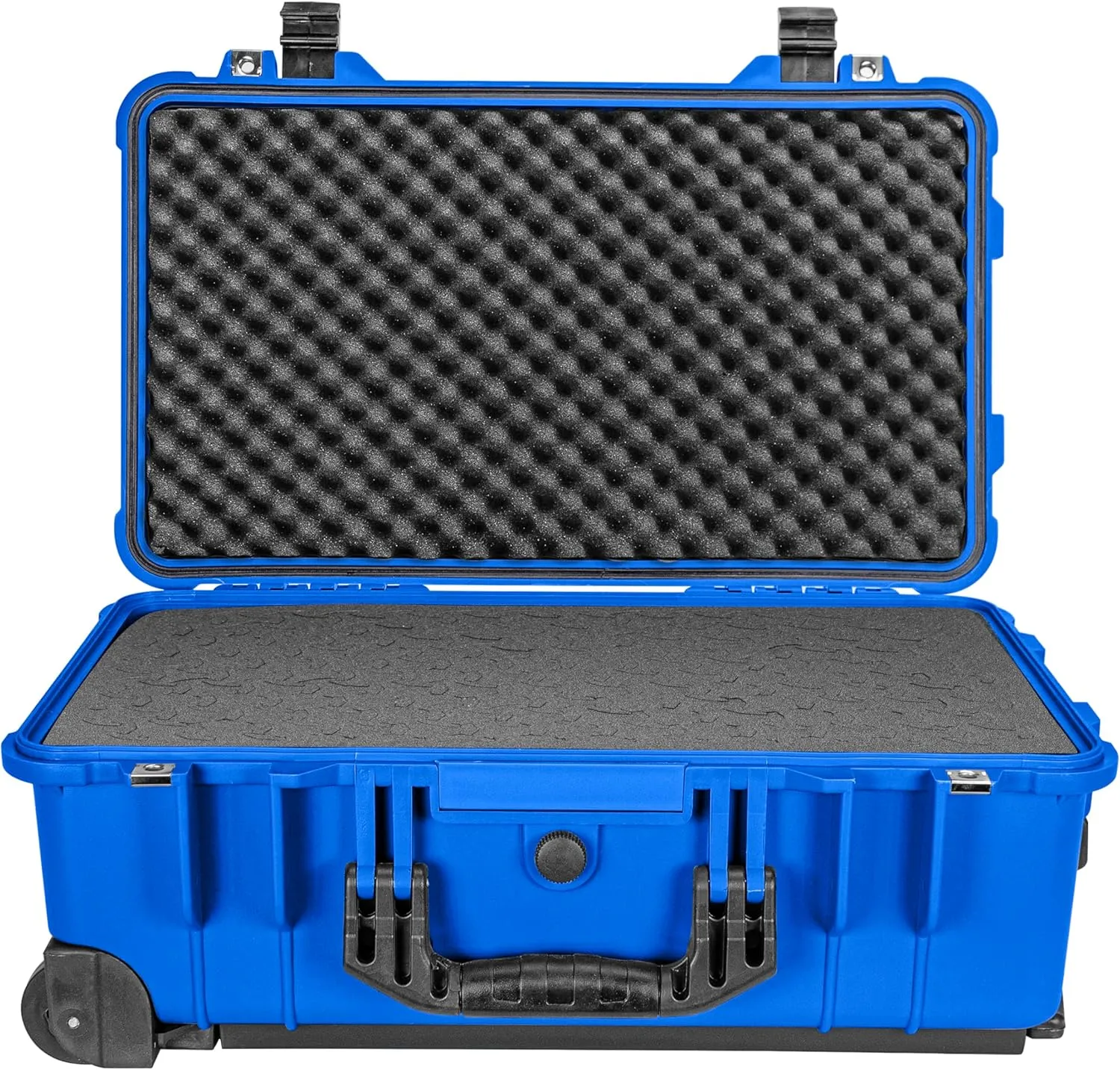 Eylar 22" Carry-On Roller Hard Case With Ragar Reconfigurable & Reusable XP Crosslink Foam, Waterproof, Shockproof For Equipment, Drones And Cameras, TSA Standard (2 Ragar Layers) (Blue)