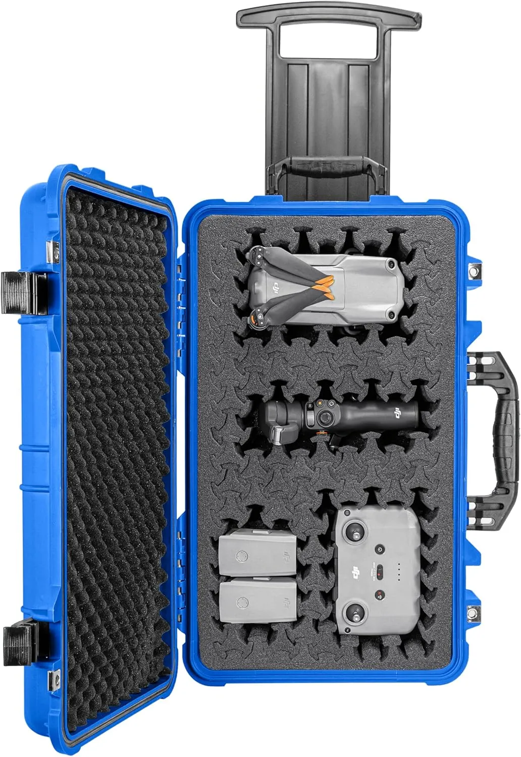 Eylar 22" Carry-On Roller Hard Case With Ragar Reconfigurable & Reusable XP Crosslink Foam, Waterproof, Shockproof For Equipment, Drones And Cameras, TSA Standard (2 Ragar Layers) (Blue)