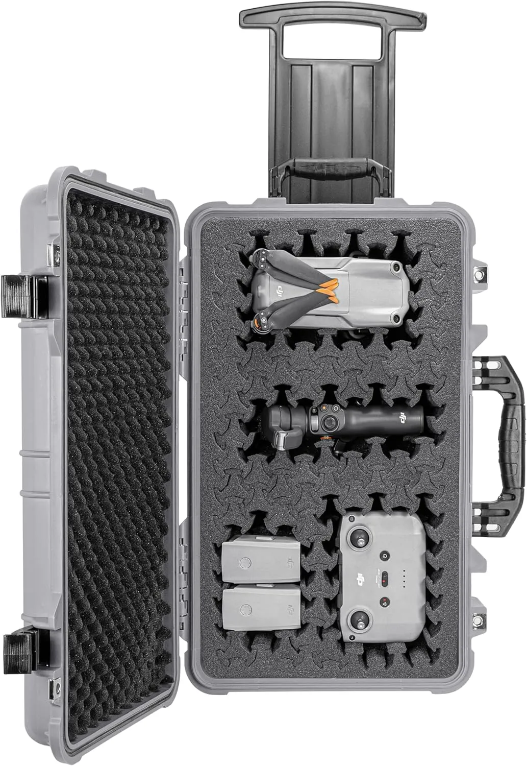 Eylar 22" Carry-On Roller Hard Case With Ragar Reconfigurable & Reusable XP Crosslink Foam, Waterproof, Shockproof For Equipment, Drones And Cameras, TSA Standard (2 Ragar Layers) (Gray)