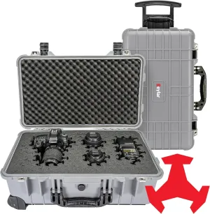 Eylar 22" Carry-On Roller Hard Case With Ragar Reconfigurable & Reusable XP Crosslink Foam, Waterproof, Shockproof For Equipment, Drones And Cameras, TSA Standard (2 Ragar Layers) (Gray)