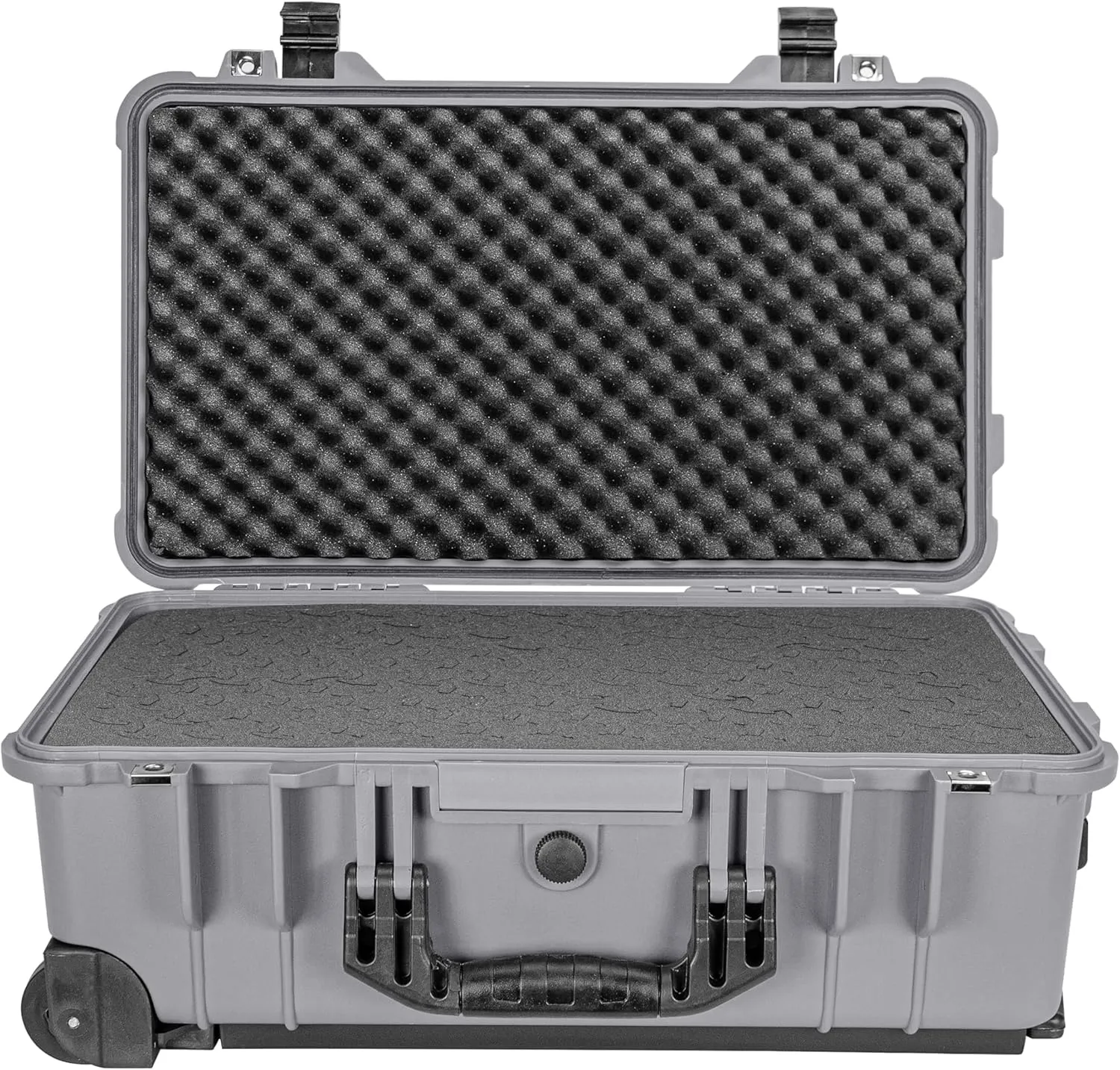 Eylar 22" Carry-On Roller Hard Case With Ragar Reconfigurable & Reusable XP Crosslink Foam, Waterproof, Shockproof For Equipment, Drones And Cameras, TSA Standard (2 Ragar Layers) (Gray)