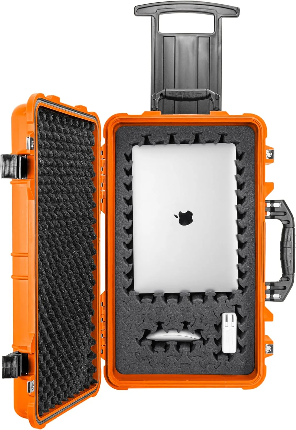 Eylar 22" Carry-On Roller Hard Case With Ragar Reconfigurable & Reusable XP Crosslink Foam, Waterproof, Shockproof For Equipment, Drones And Cameras, TSA Standard (2 Ragar Layers) (Orange)
