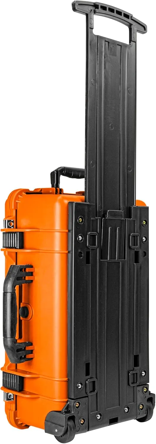 Eylar 22" Carry-On Roller Hard Case With Ragar Reconfigurable & Reusable XP Crosslink Foam, Waterproof, Shockproof For Equipment, Drones And Cameras, TSA Standard (2 Ragar Layers) (Orange)