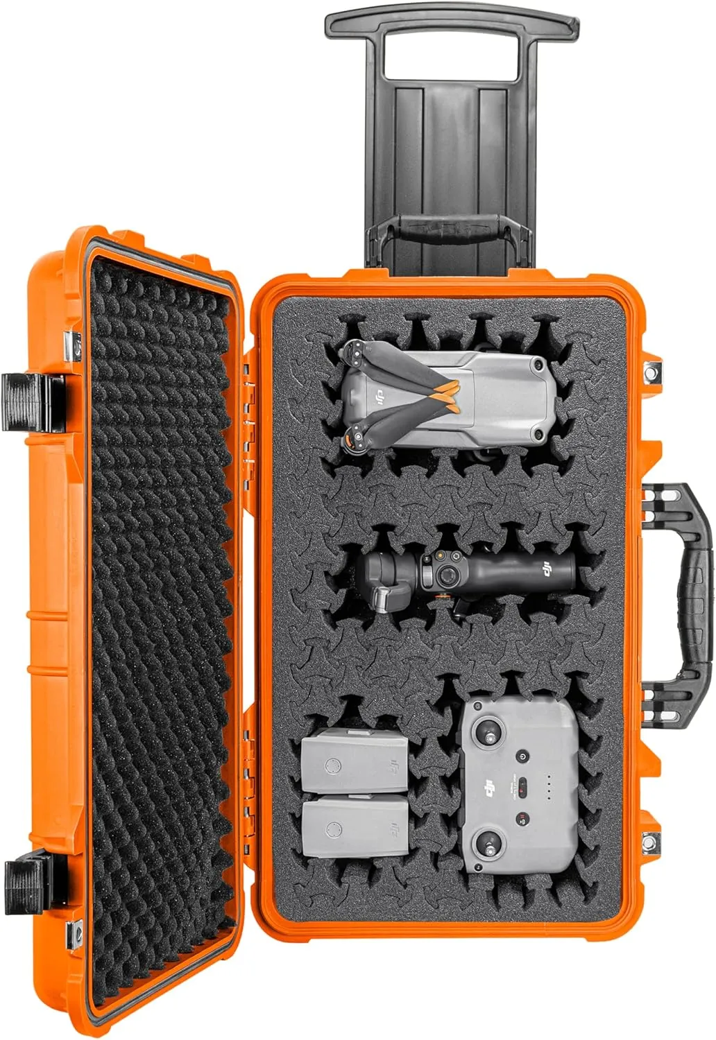 Eylar 22" Carry-On Roller Hard Case With Ragar Reconfigurable & Reusable XP Crosslink Foam, Waterproof, Shockproof For Equipment, Drones And Cameras, TSA Standard (2 Ragar Layers) (Orange)