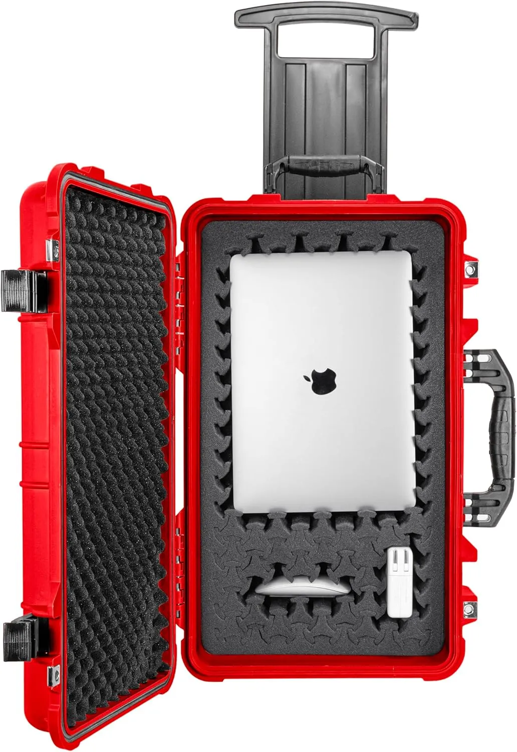 Eylar 22" Carry-On Roller Hard Case With Ragar Reconfigurable & Reusable XP Crosslink Foam, Waterproof, Shockproof For Equipment, Drones And Cameras, TSA Standard (2 Ragar Layers) (Red)