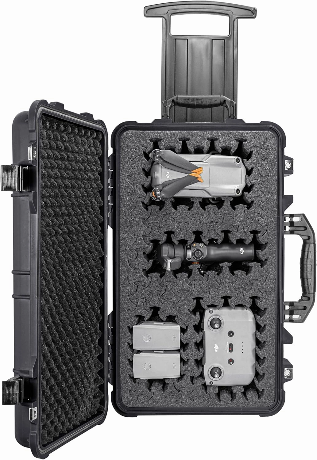 Eylar 22" Carry-On Roller Hard Case With Ragar Reconfigurable & Reusable XP Crosslink Foam, Waterproof, Shockproof For Equipment, Drones And Cameras, TSA Standard (2 Ragar Layers) (Black)