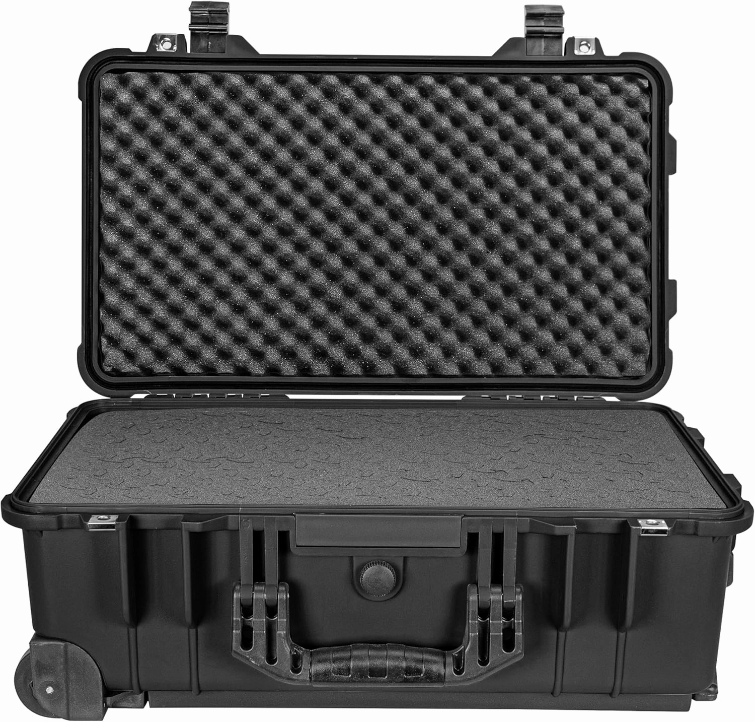 Eylar 22" Carry-On Roller Hard Case With Ragar Reconfigurable & Reusable XP Crosslink Foam, Waterproof, Shockproof For Equipment, Drones And Cameras, TSA Standard (2 Ragar Layers) (Black)