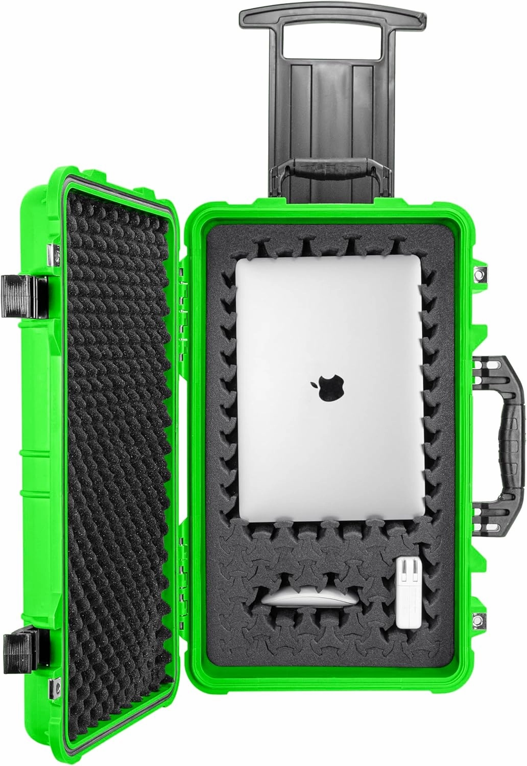 Eylar 22" Carry-On Roller Hard Case With Ragar Reconfigurable & Reusable XP Crosslink Foam, Waterproof, Shockproof For Equipment, Drones And Cameras, TSA Standard (2 Ragar Layers) (Neon Green)