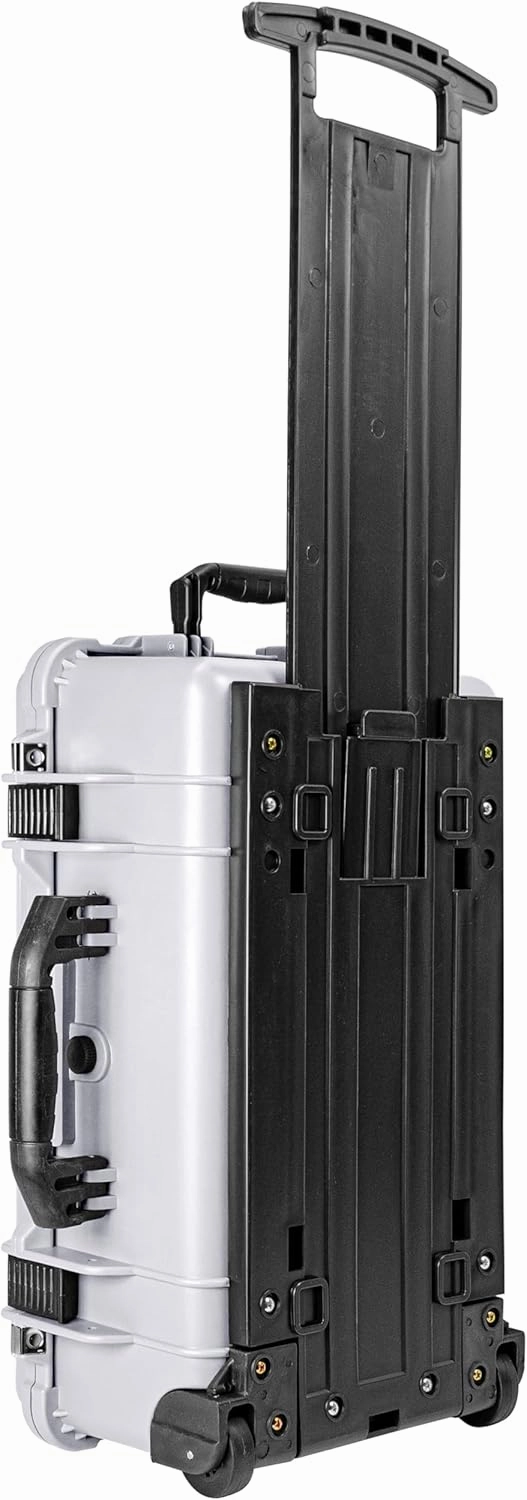 Eylar 22" Carry-On Roller Hard Case With Ragar Reconfigurable & Reusable XP Crosslink Foam, Waterproof, Shockproof For Equipment, Drones And Cameras, TSA Standard (2 Ragar Layers) (White)