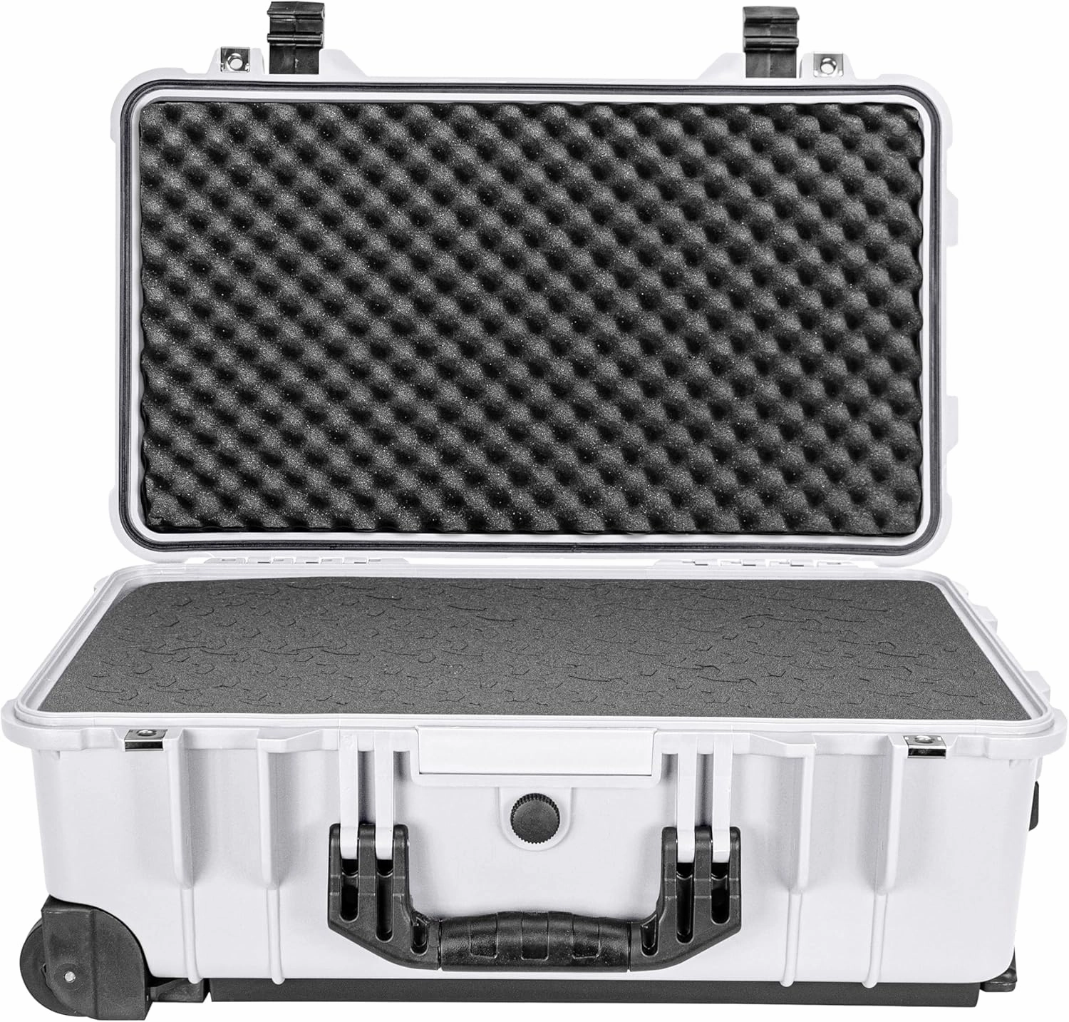 Eylar 22" Carry-On Roller Hard Case With Ragar Reconfigurable & Reusable XP Crosslink Foam, Waterproof, Shockproof For Equipment, Drones And Cameras, TSA Standard (2 Ragar Layers) (White)