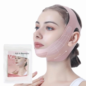 Facial Lifting Belt, Face Lifting Strap Double Lift Soothing&Comfy Face Lift Band, Breathable V Shaped Bandage Chin Up Face Lifting Outline Lifting Shaping Face Belt