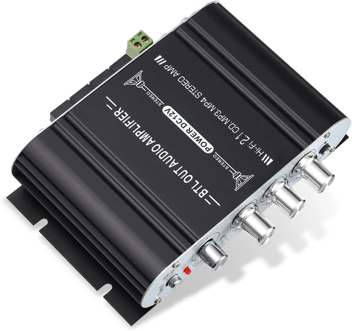 Facmogu ST-838 2.1 Channel HiFi Stereo Subwoofer Amplifier, RMS 20Wx2 40W Mini Digital Audio Power Amplifier for Home Speakers, 80W Subwoofer Amplifier Audio Stereo Bass Amp with Power Supply - Black