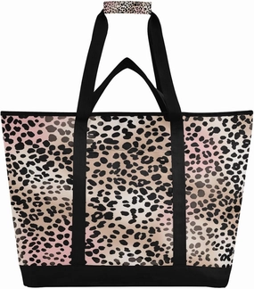 Fashionable Leopard Print Reusable Insulated Lunchbox Cooler Bag, Leakproof Kitchen Grocery Bag Collapsible Portable Cooler Tote Bag for Picnic, Camping, Office, Travel