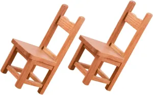 FAVOMOTO 3sets Miniature Wooden Chairs for Dollhouse Decor Fine Craftsmanship for DIY House Present for Miniature Furniture Enthusiasts 2pcs*3