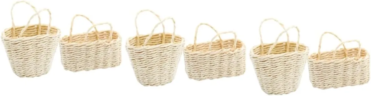 FAVOMOTO 4pcs Miniature Woven Basket Adorable Dollhouse Decor Landscape Ornament for Home Decor Mini House Supplies Unique Rattan Design for Boys and Girls Photo Props