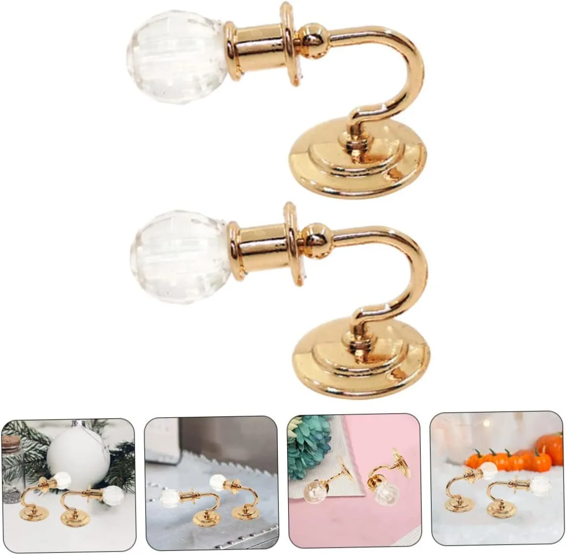 FAVOMOTO 5pairs Miniature Dollhouse Wall Lamp Creative Mini Wall Light for Scene Decoration Finish for Scale Doll Houses and Photo Props