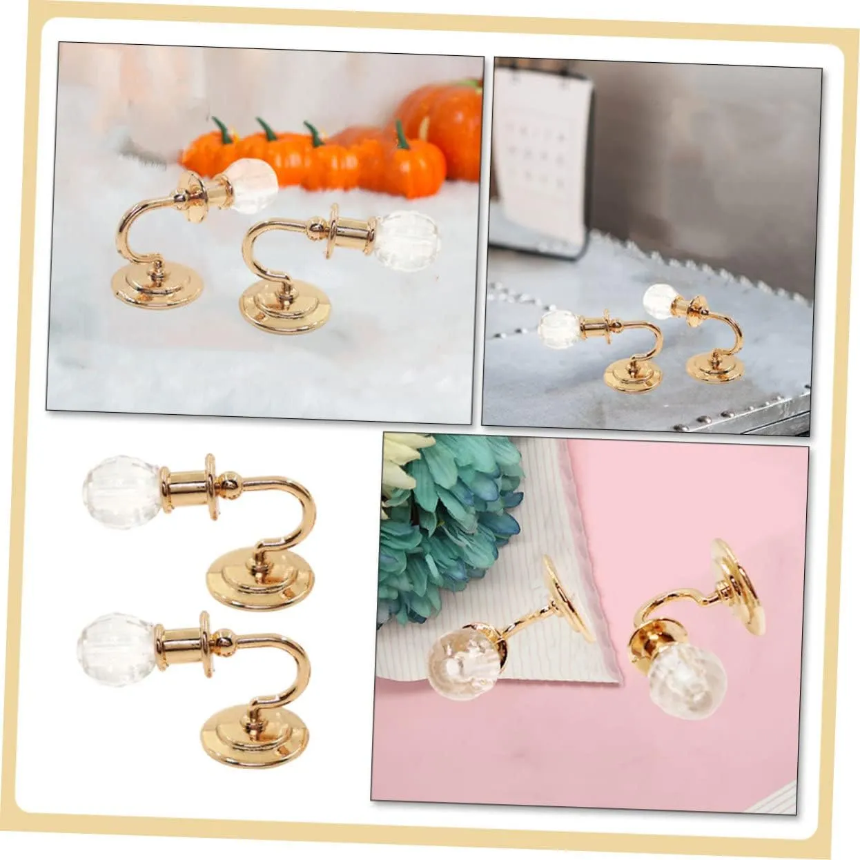 FAVOMOTO 5pairs Miniature Dollhouse Wall Lamp Creative Mini Wall Light for Scene Decoration Finish for Scale Doll Houses and Photo Props