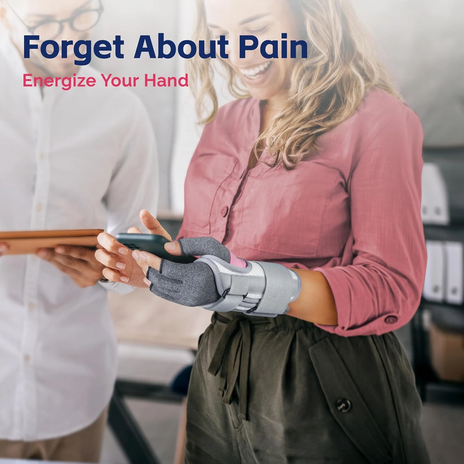 FEATOL Carpal Tunnel Wrist Brace & Compression Arthritis Glove Set for Women - Short Wrist Brace Daytime Support - Pain Relief for Work, Typing, Tendonitis, Sprains - Right Hand, Small