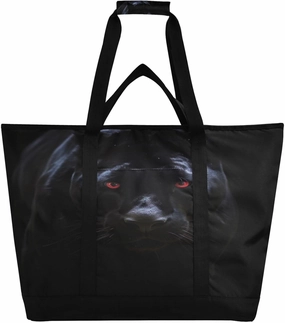 Fierce Black Panther Reusable Insulated Lunchbox Cooler Bag, Leakproof Kitchen Grocery Bag Collapsible Portable Cooler Tote Bag for Picnic, Camping, Office, Travel