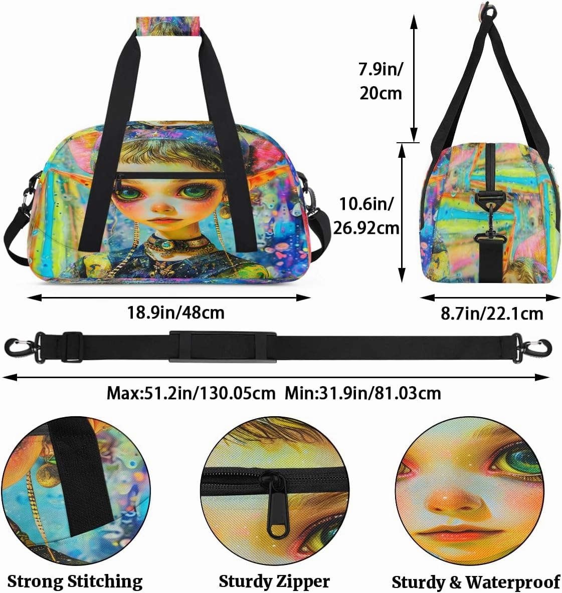 Fierce Elves Kids Overnighter Duffel Bags for Boys, Carry-On Size Sports Gym Bag with Front Zipper Pocket for School Practice or Overnight Travel Weekender Sleepover Tote Bag