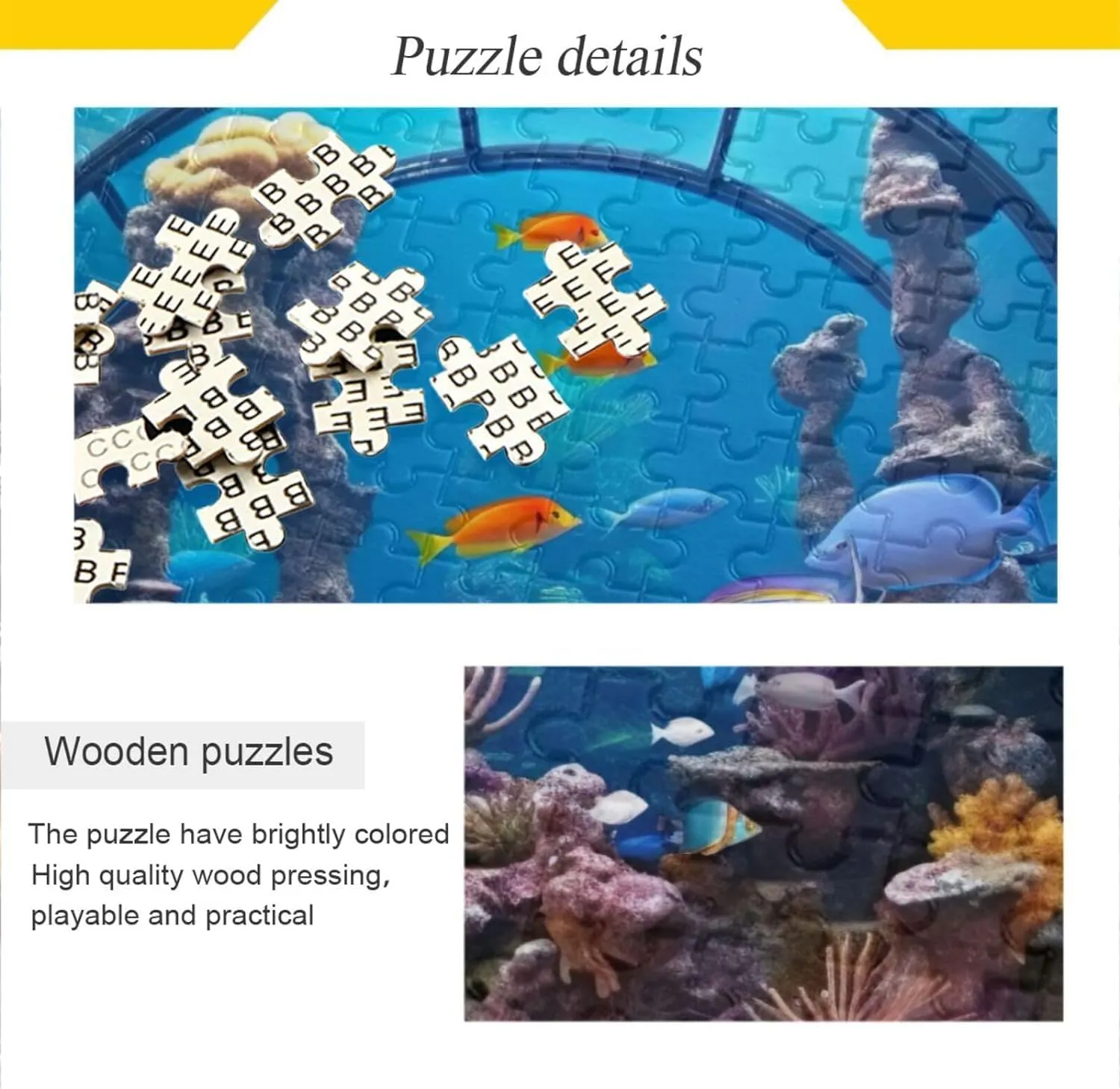 Fishes Reef Jigsaw Puzzles for Kids Adults 1000 Pieces, Fun Educational Games Toy Birthday Gift Art Home Decor Finish Size 29.5 x 20 Inches