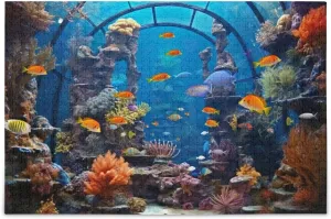 Fishes Reef Jigsaw Puzzles for Kids Adults 1000 Pieces, Fun Educational Games Toy Birthday Gift Art Home Decor Finish Size 29.5 x 20 Inches