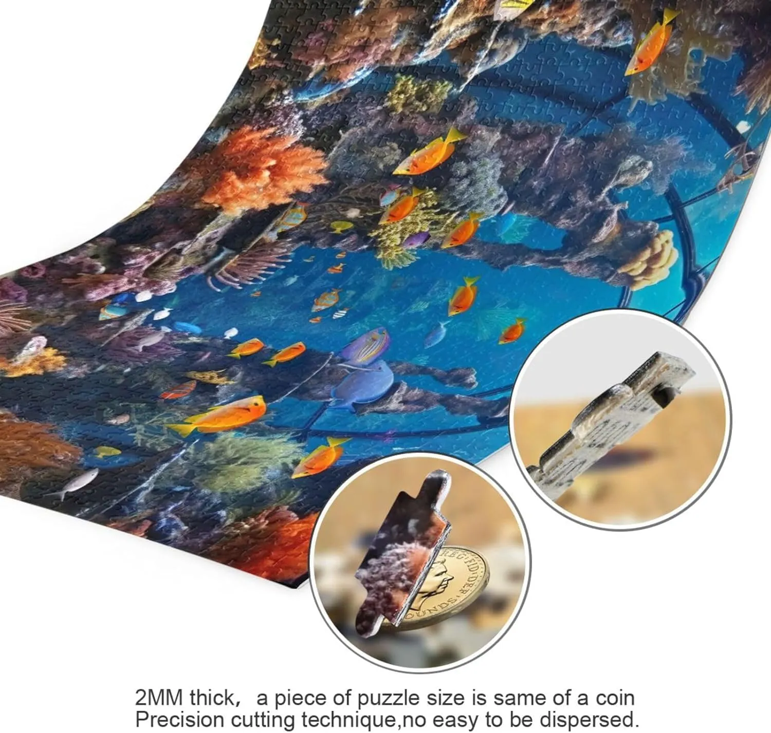 Fishes Reef Jigsaw Puzzles for Kids Adults 1000 Pieces, Fun Educational Games Toy Birthday Gift Art Home Decor Finish Size 29.5 x 20 Inches