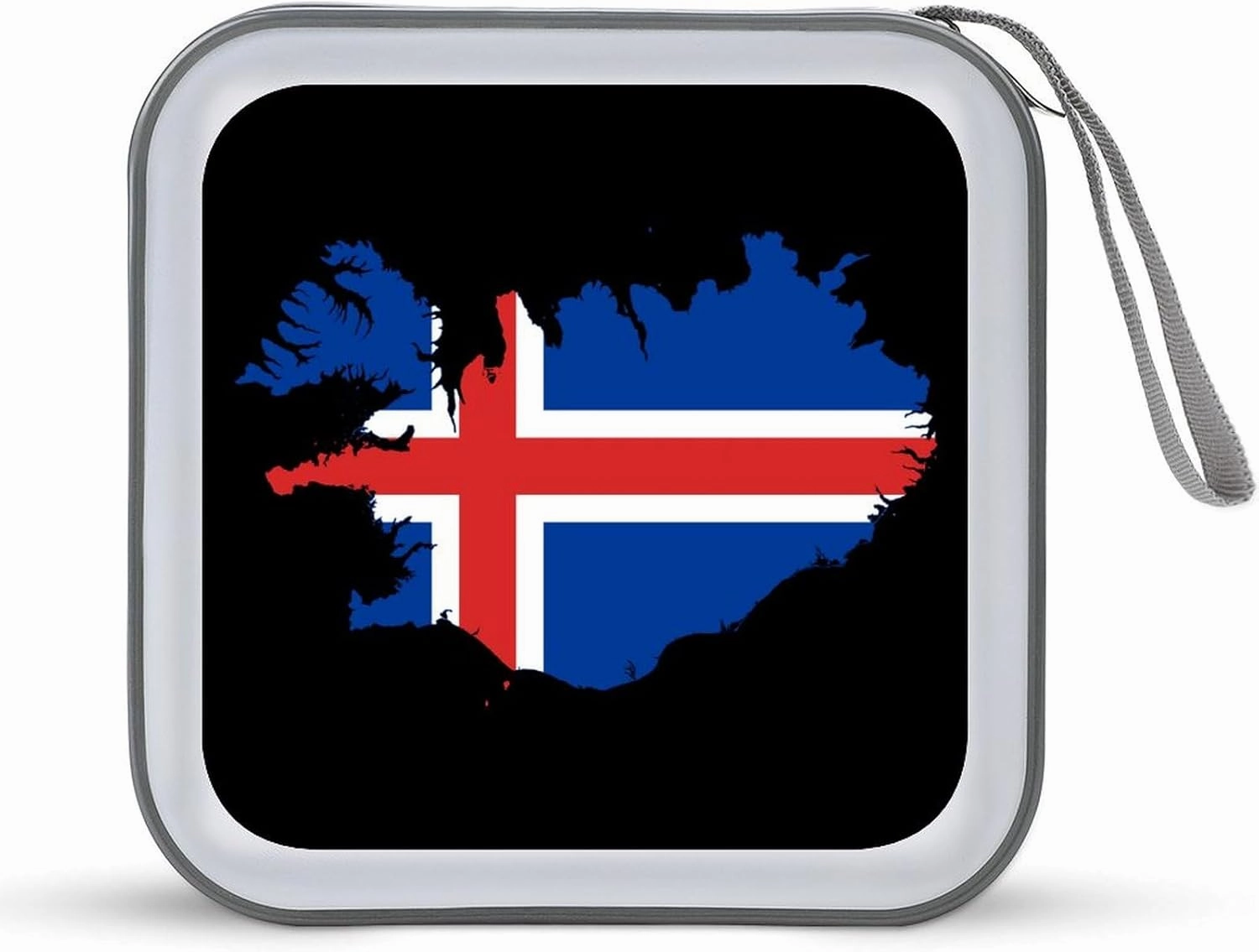 Flag Map of Iceland CD Case 40 Capacity DVD Holder Disc Wallet Storage Bag Organizer for Car Home Travel