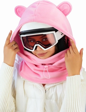 Fleece Balaclava Over Helmet - Warm Helmet Ninja Hood - Snowboard Hooded Hat Neck Gaiter Ski Mask