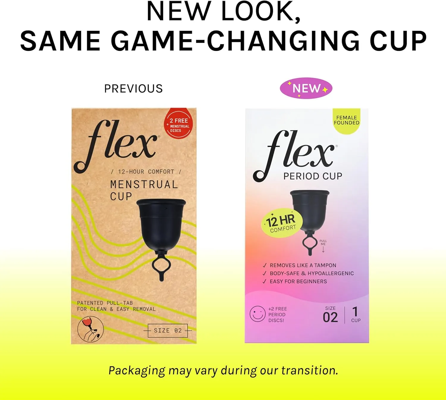 Flex Cup Starter Kit (Full Fit - Size 02) | Reusable Menstrual Cup   2 Free Menstrual Discs | Pull-Tab for Easy Removal | Tampon   Pad Alternative | Lasts up to 10 Years | Capacity of 3 Super Tampons