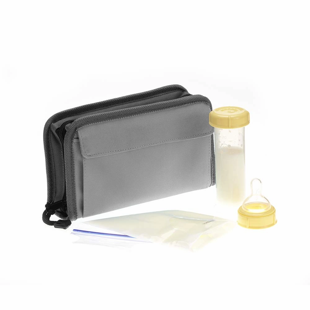 FlexiFreeze Pocketbook Breastmilk Cooler, Gray