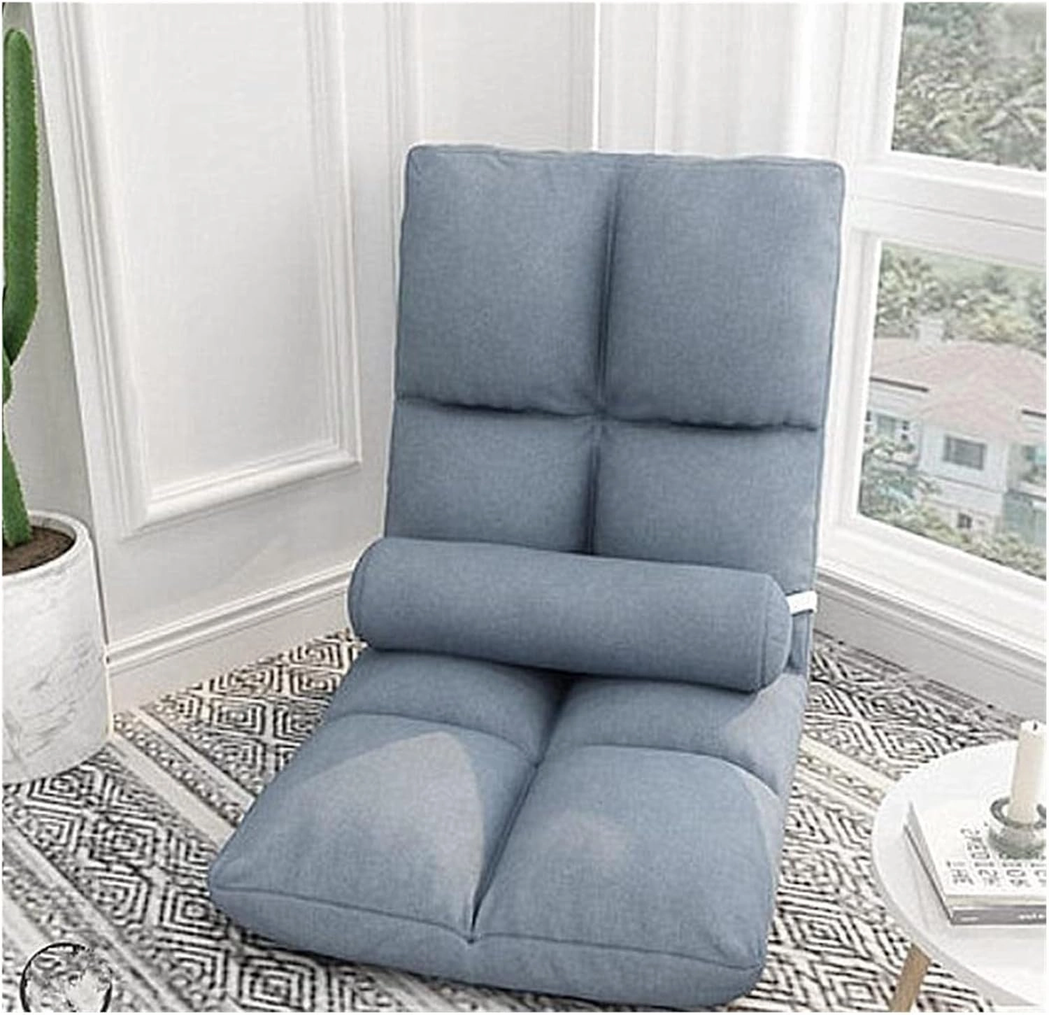 Floor Chair Folding Sofa Chair with Backrest Sleeper Bed Sofa Recliner Floor Gaming Chair Floor Gaming Chair, Sofa Recliner, Floor Sofa with Removable and Washable Cover (High Gray)(Pink1)
