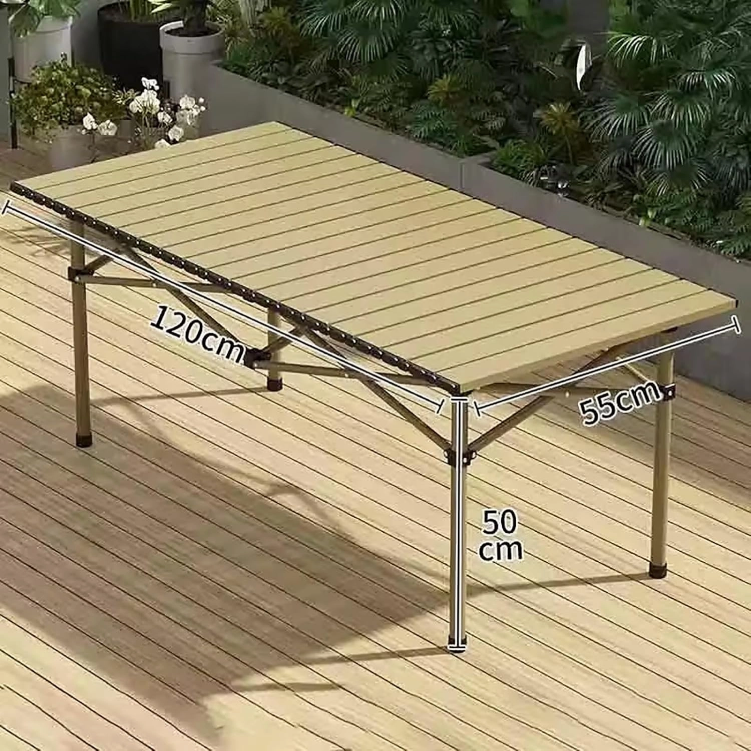 Foldable Camping Table Set with 6 Chair, Outdoor Indoor Use for BBQ, Picnic, Garden Parties, Foldable Portable Design,Yellow