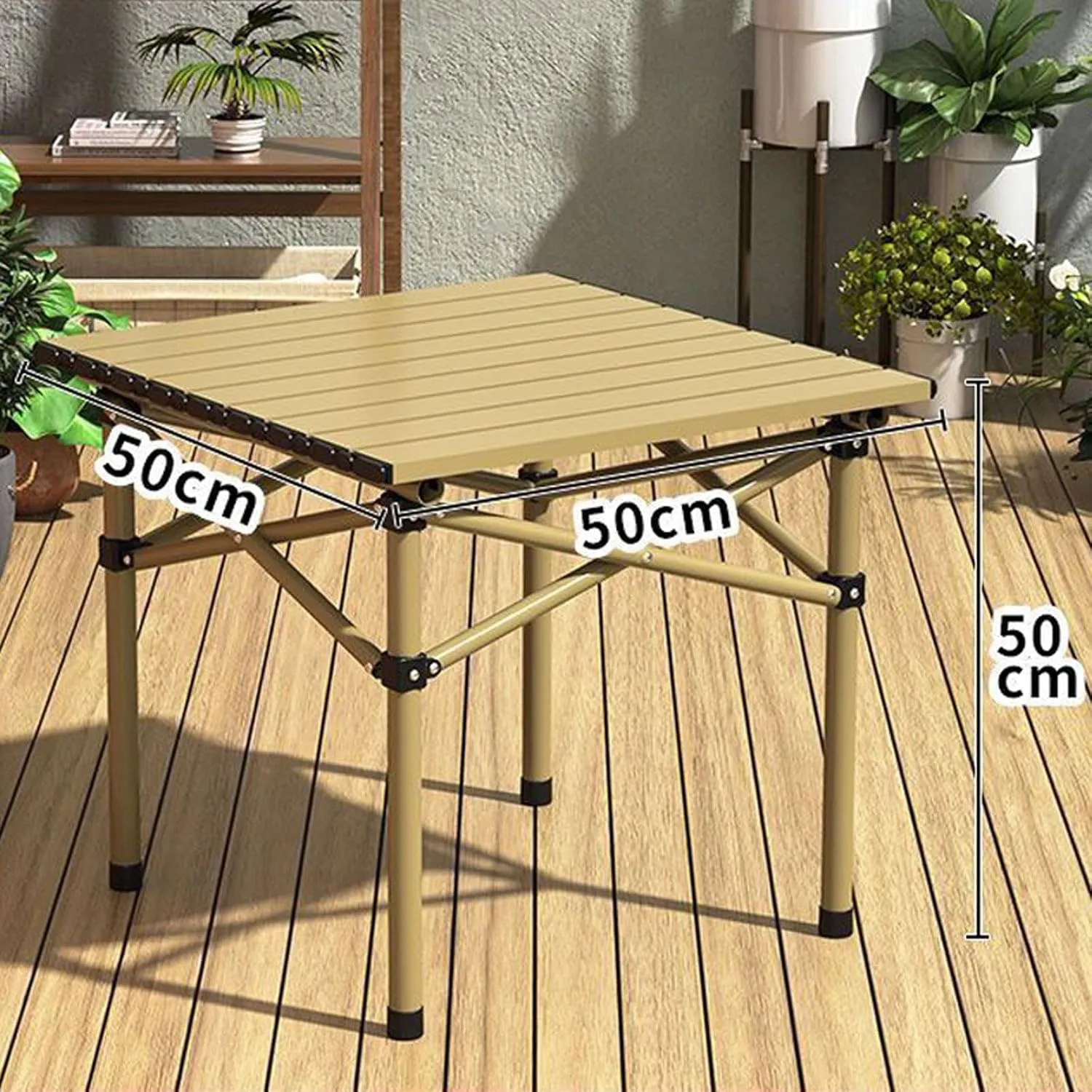 Folding Beach Picnic Tables Collapsible Backpack Lawn Chair Camping Folding Chair and Table Set with Roll up Carbon Steel Table Top for More People Party, 50cm-5PCS, Black