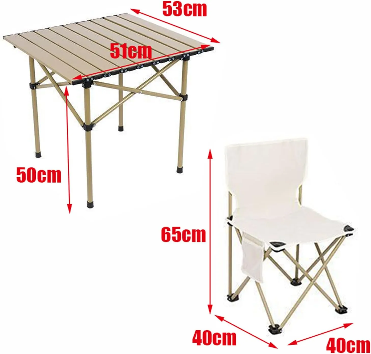 Folding Beach Picnic Tables Collapsible Backpack Lawn Chair Camping Folding Chair Set with Roll up Carbon Steel Table for More People Party, BBQ
