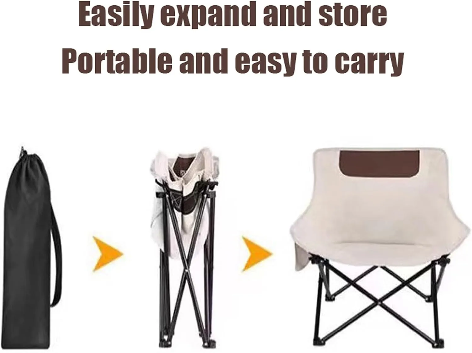 Folding Camping Table and Chair Set, Portable Camp Chairs Lightweight Roll up Carbon Steel Camp Table Foldable Lawn Chair Picnic Table with Carrying Bag, Black-120cm-7pcs, White-60cm-5pcs